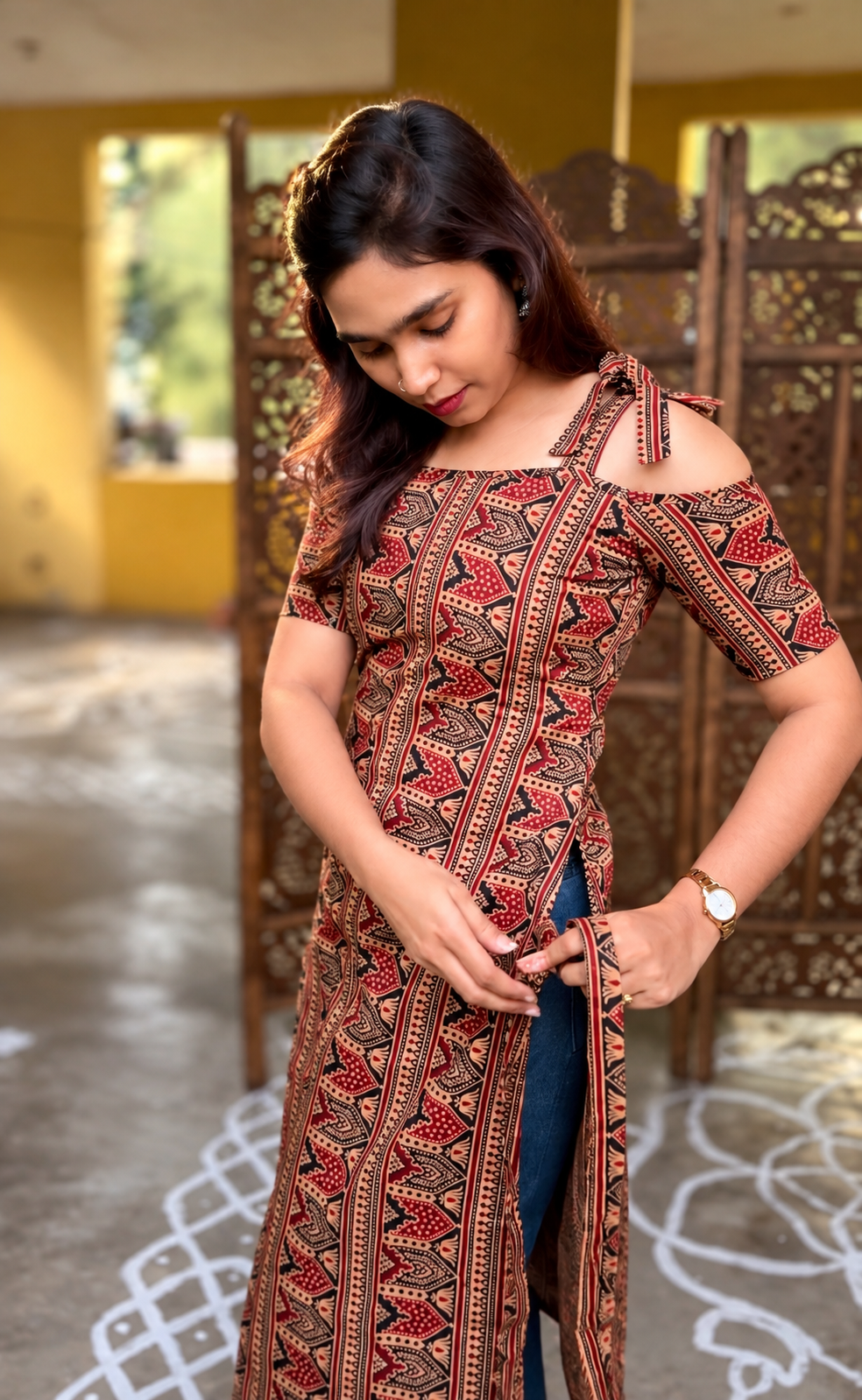 Sienna | Geometric Cotton Kurti