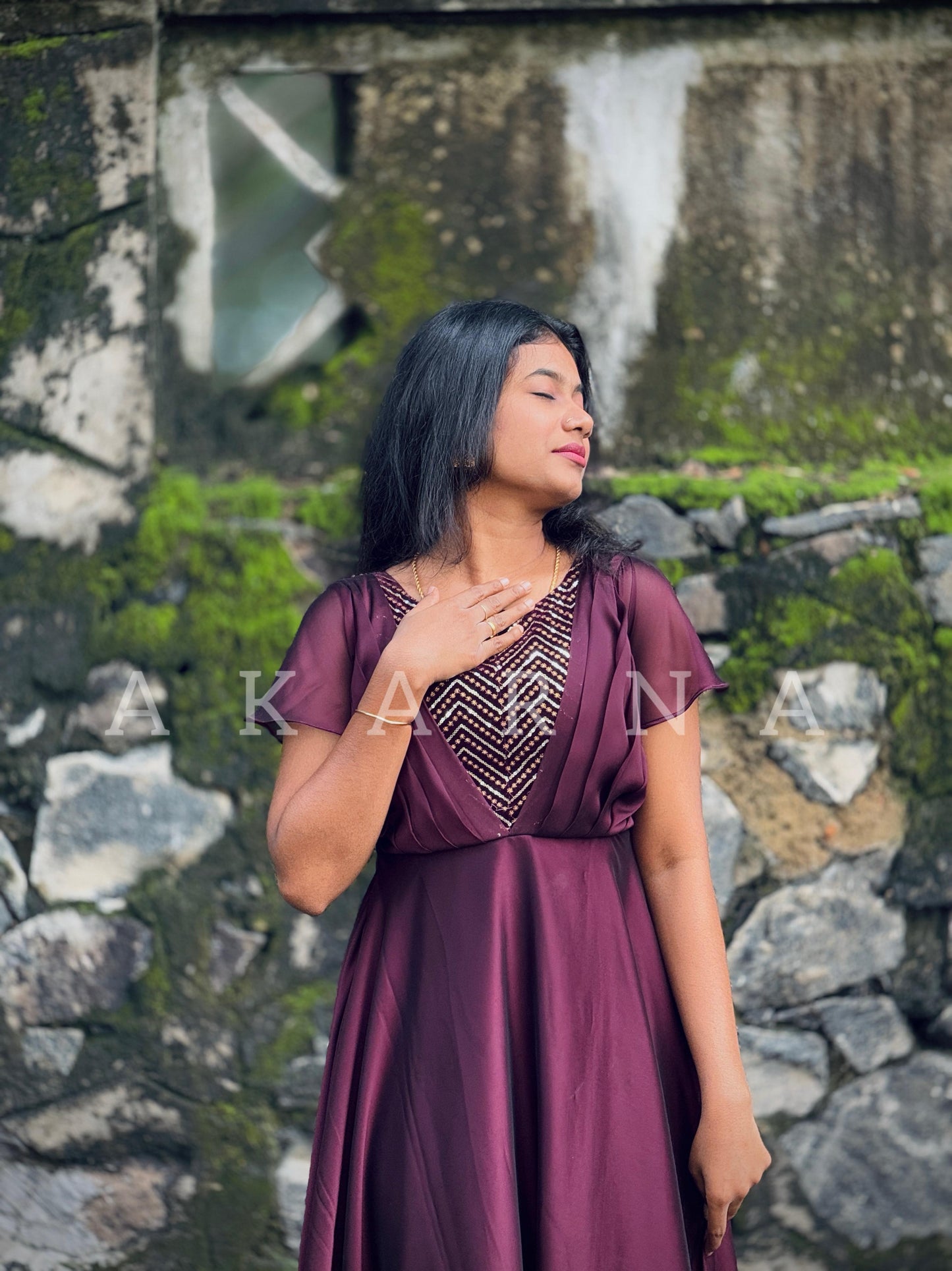 Elegant Dark Purple Gown