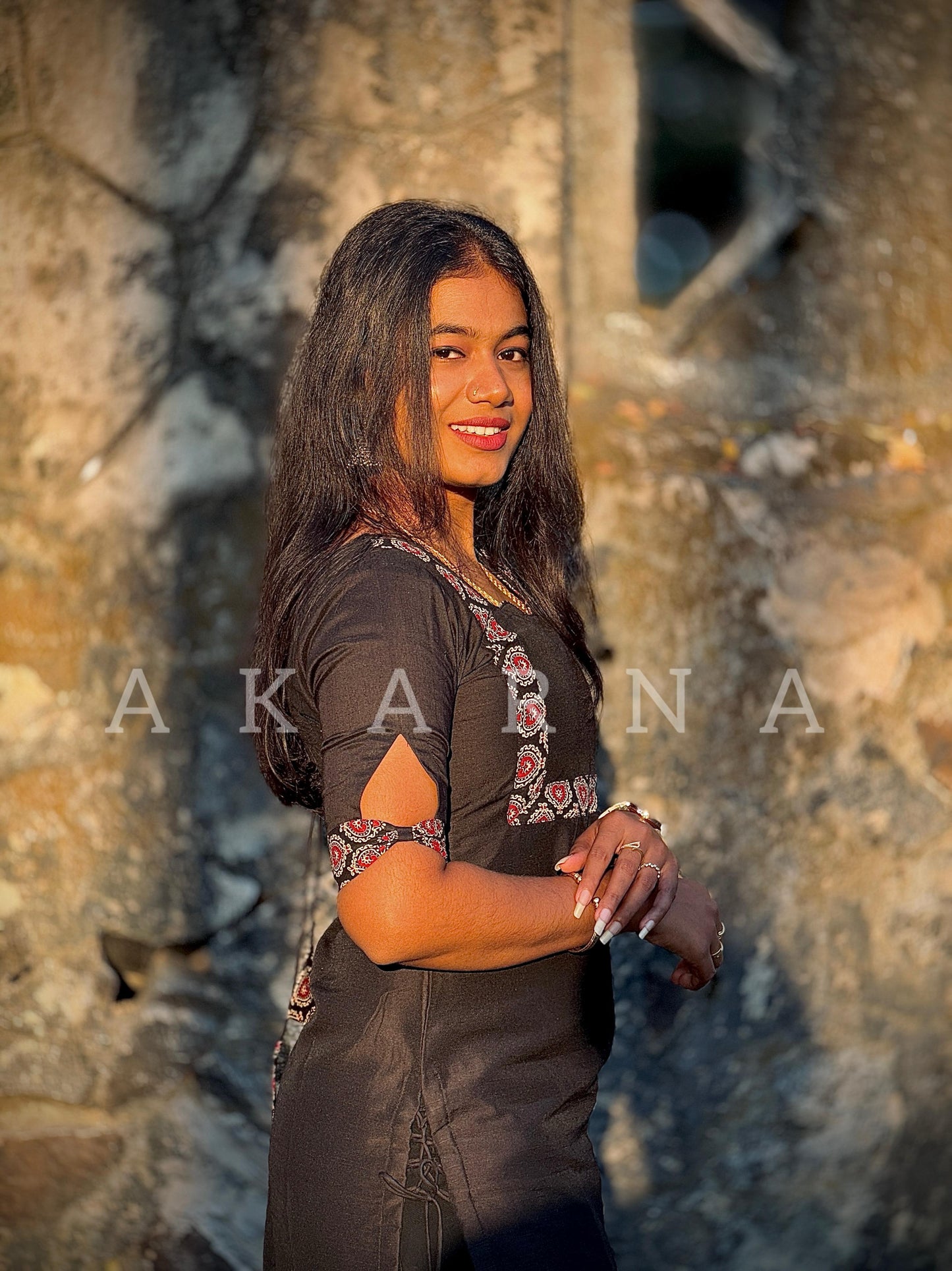 Raw Silk Black Kurti