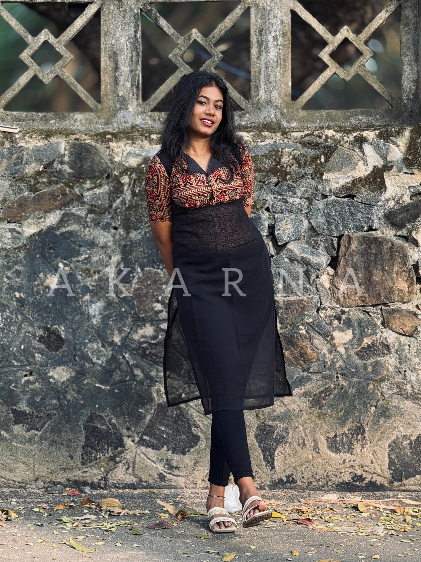 Two in one shirt with Georgette overcoat