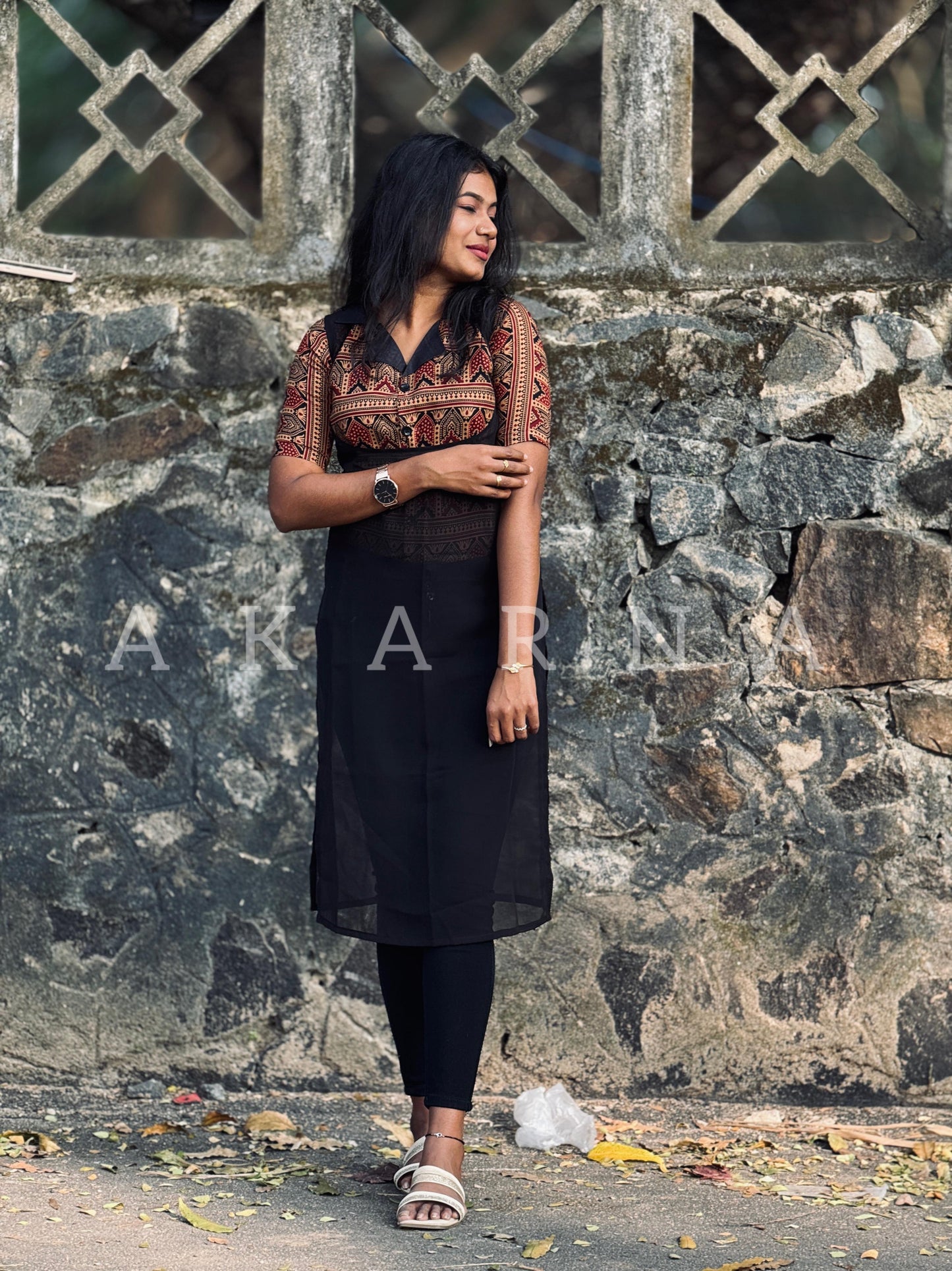 Two in one shirt with Georgette overcoat