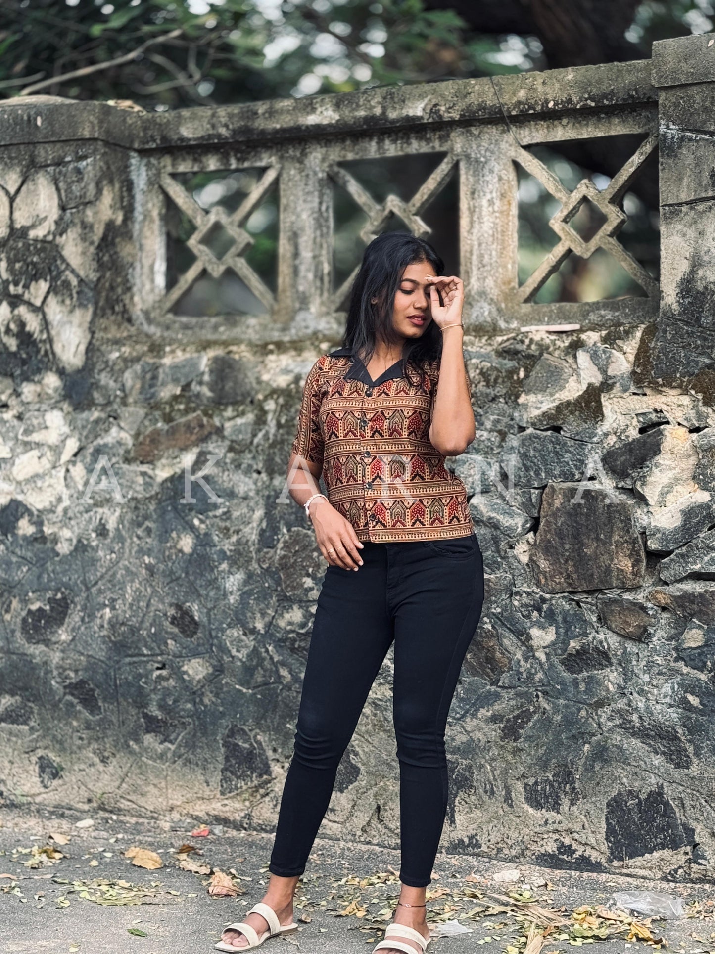 Two in one shirt with Georgette overcoat