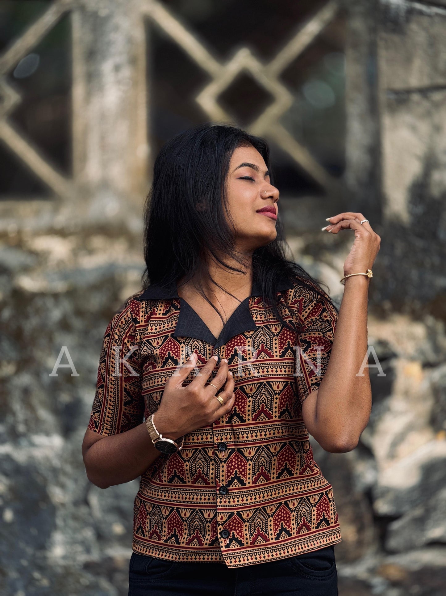 Two in one shirt with Georgette overcoat