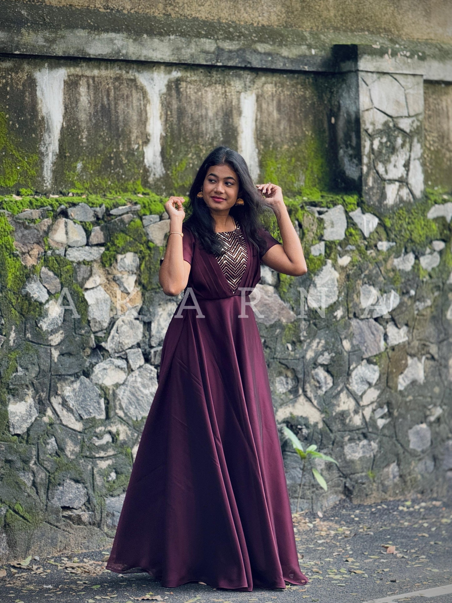 Elegant Dark Purple Gown