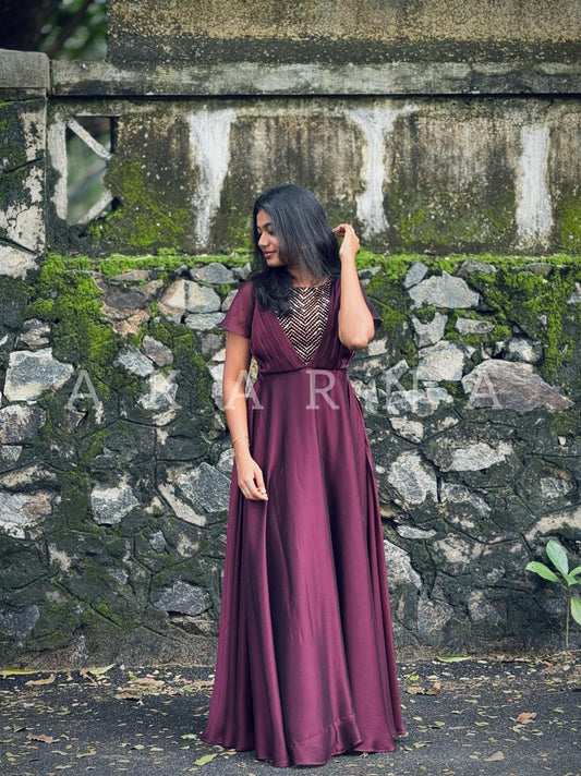 Elegant Dark Purple Gown