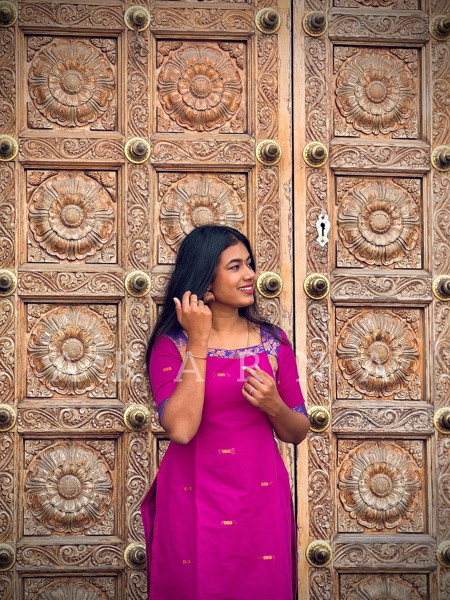 Narayanapet Cotton Kurti with Duppata