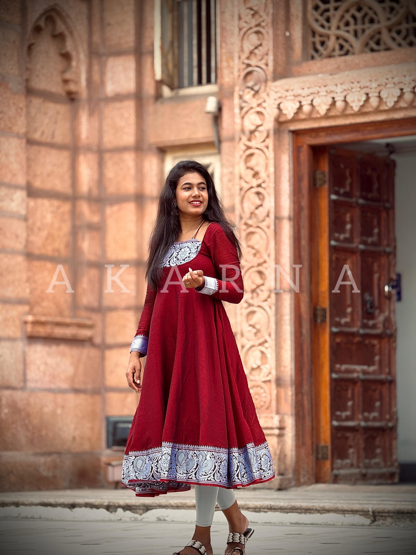 Varnika Collection~ Maroon Royal Anarkali
