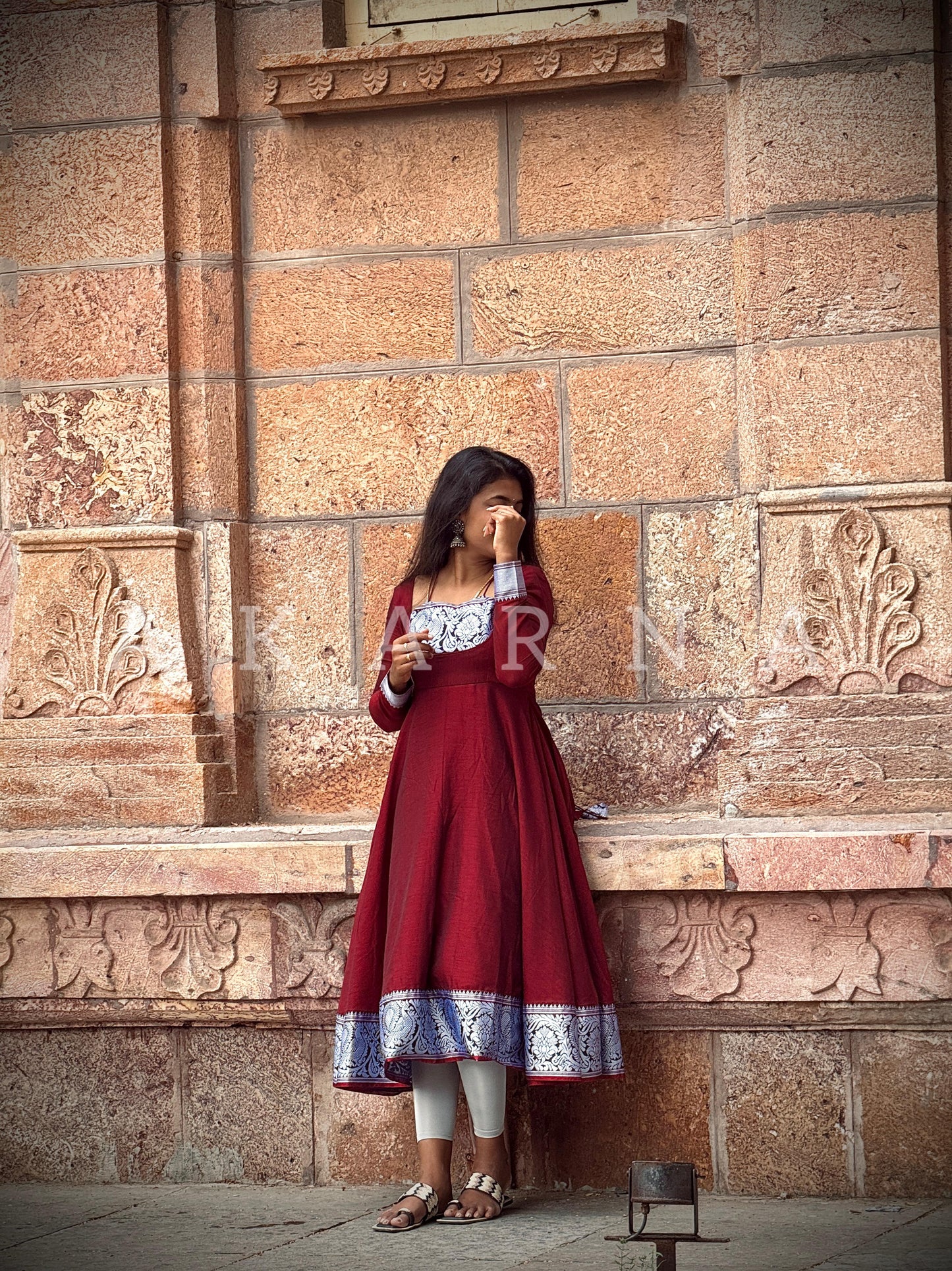 Varnika Collection~ Maroon Royal Anarkali