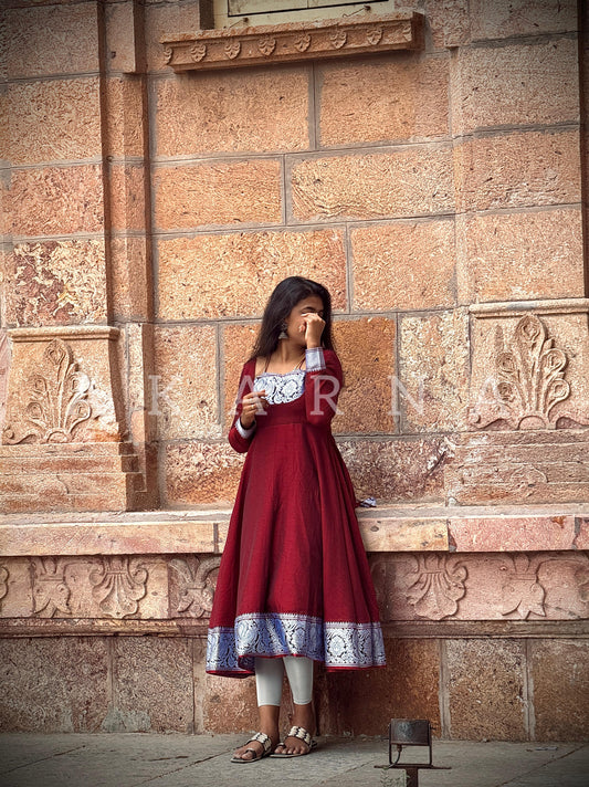 Varnika Collection~ Maroon Royal Anarkali